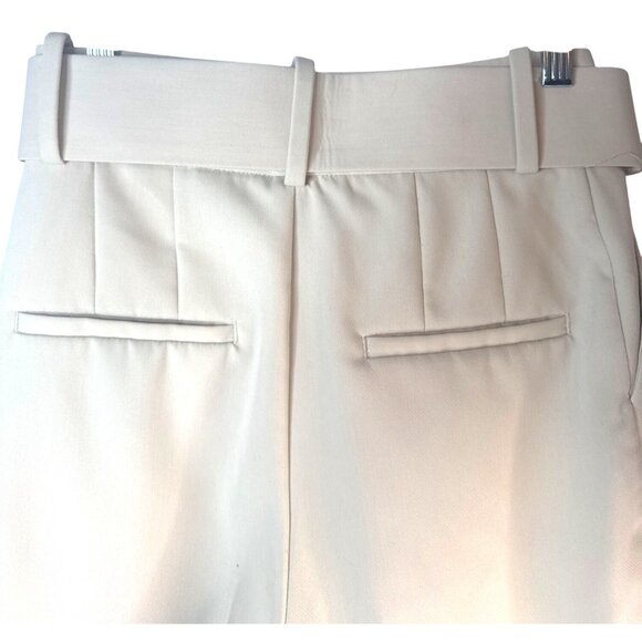 NWOT ZARA XS High-Waist Trousers With Wide Belt Neutral Cream High Rise - Picture 12 of 16